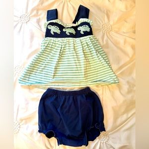 Girls 3T smocked matching set